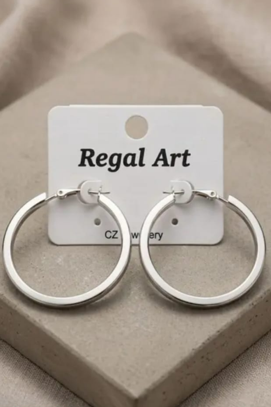 Classic Silver Tone Hoop – Minimalist Round Hoops