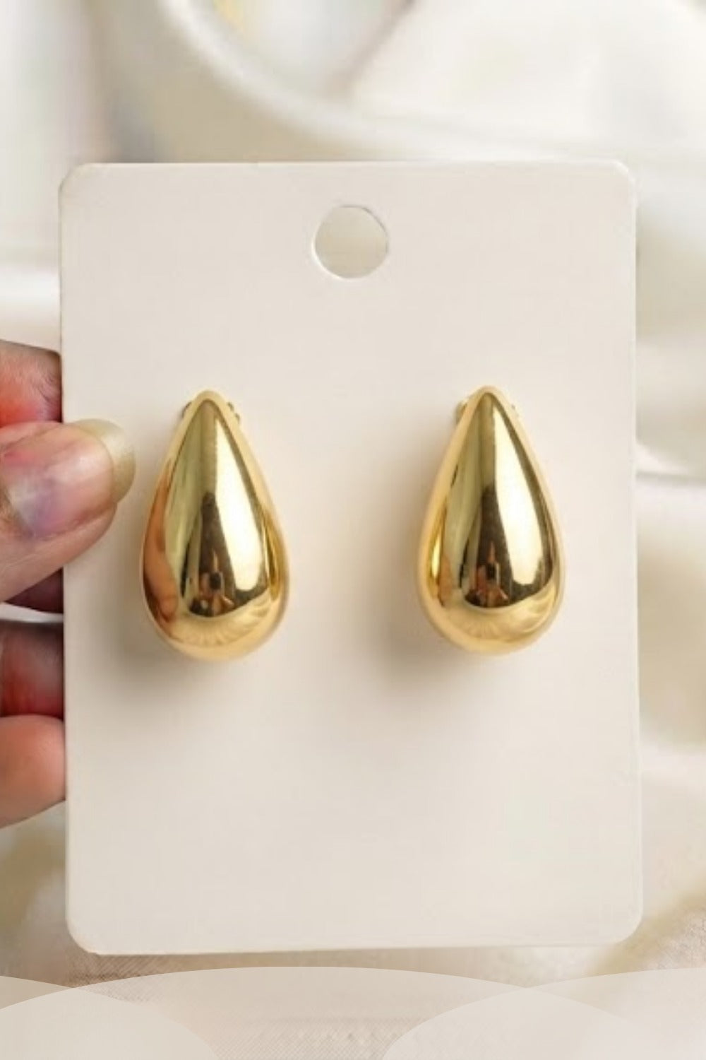 Luxe Gold-Tone Teardrop Stud