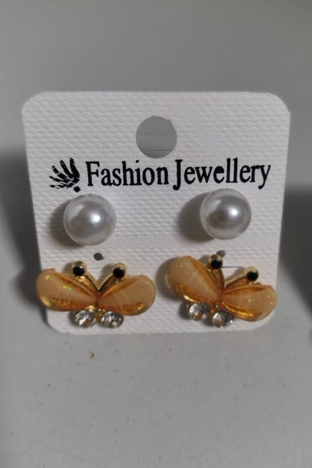 Pearl & Butterfly Stud Earrings