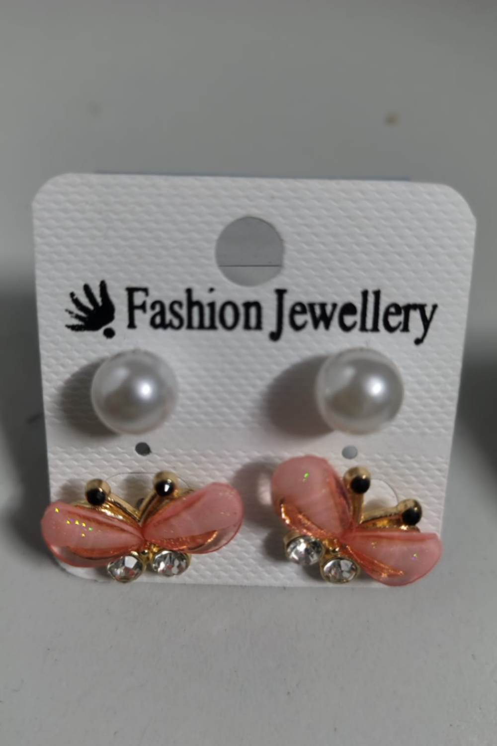 Pearl & Butterfly Stud Earrings