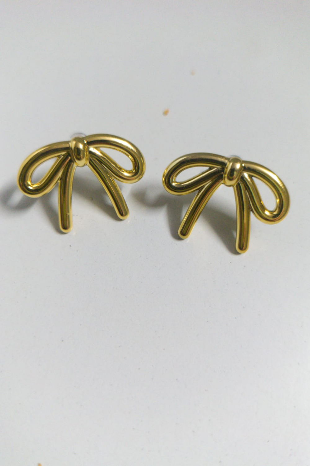 Elegant Gold Bow Stud