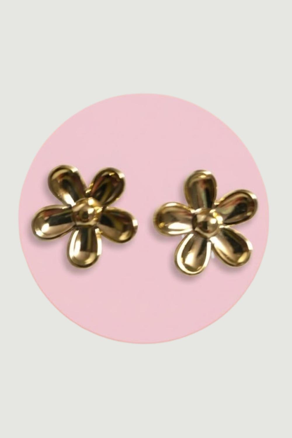 Gold Tone Floral Flower Stud