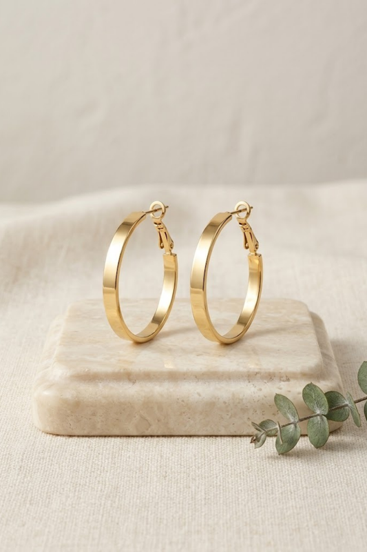 Classic Gold Tone Hoop – Minimalist Round Hoops