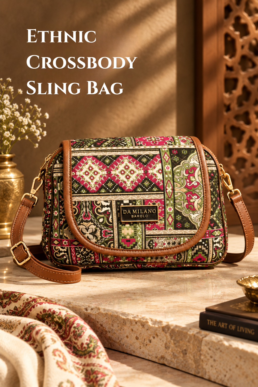 Ethnic Printed Crossbody Sling Bag – Multicolor