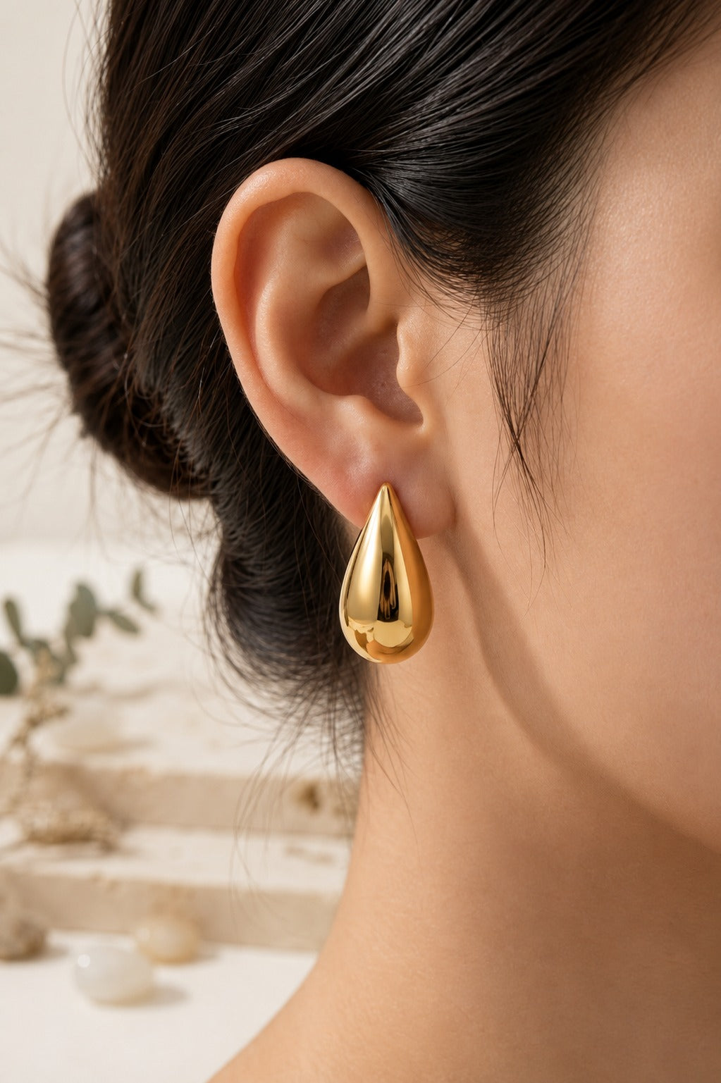 Luxe Gold-Tone Teardrop Stud