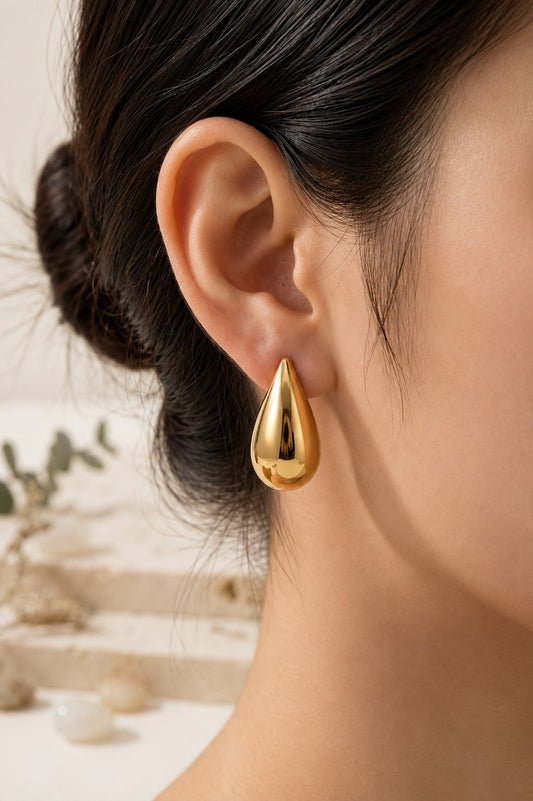 Luxe Gold-Tone Teardrop Stud