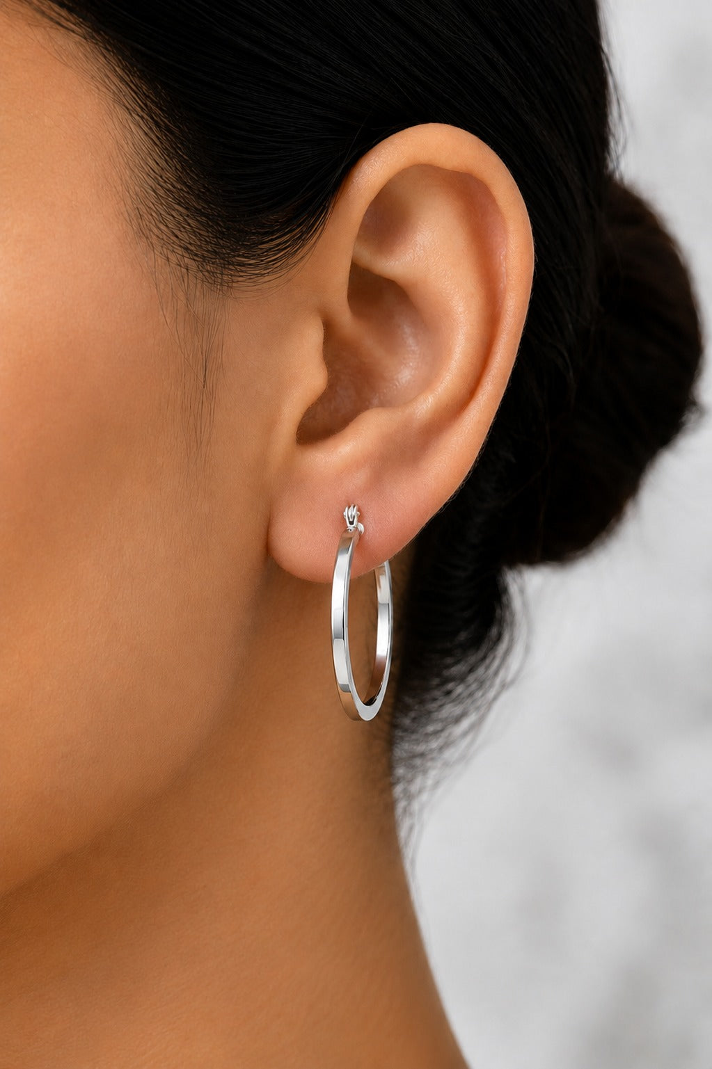 Classic Silver Tone Hoop – Minimalist Round Hoops