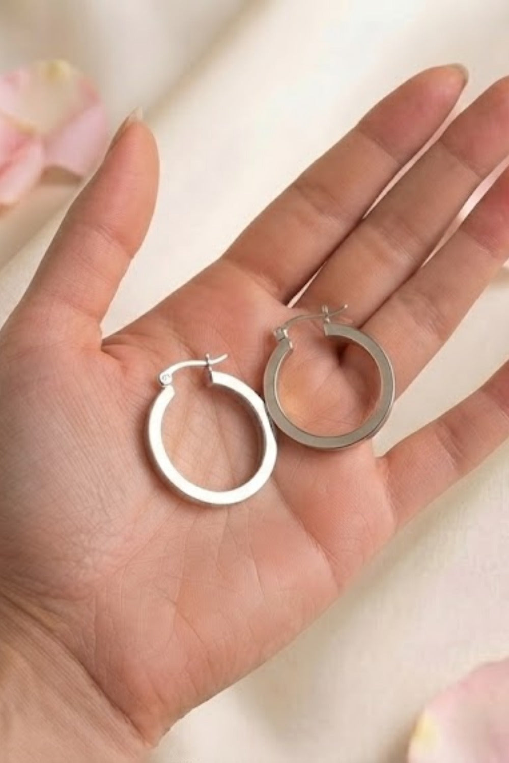Classic Silver Tone Hoop – Minimalist Round Hoops