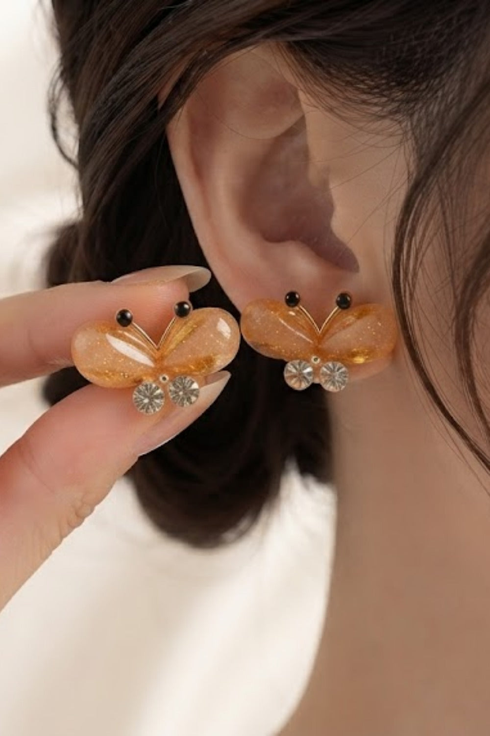 Pearl & Butterfly Stud Earrings