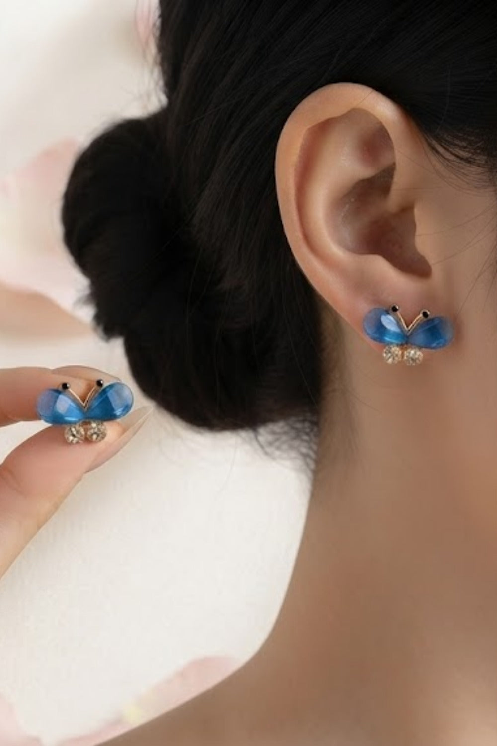 Pearl & Butterfly Stud Earrings